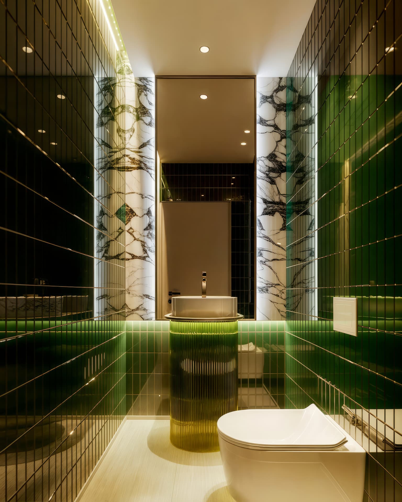 Emerald powder room