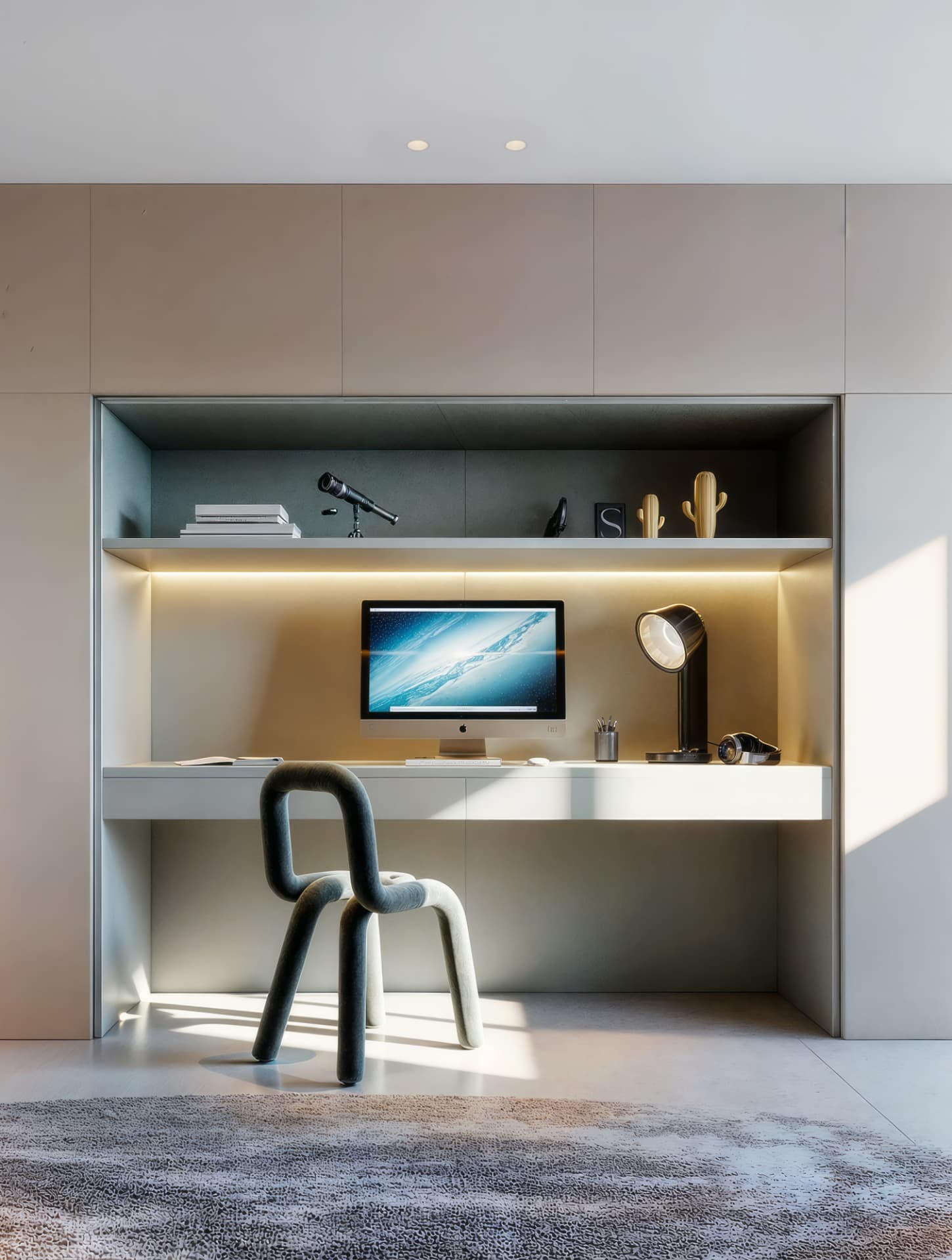 Recessed workspace niche