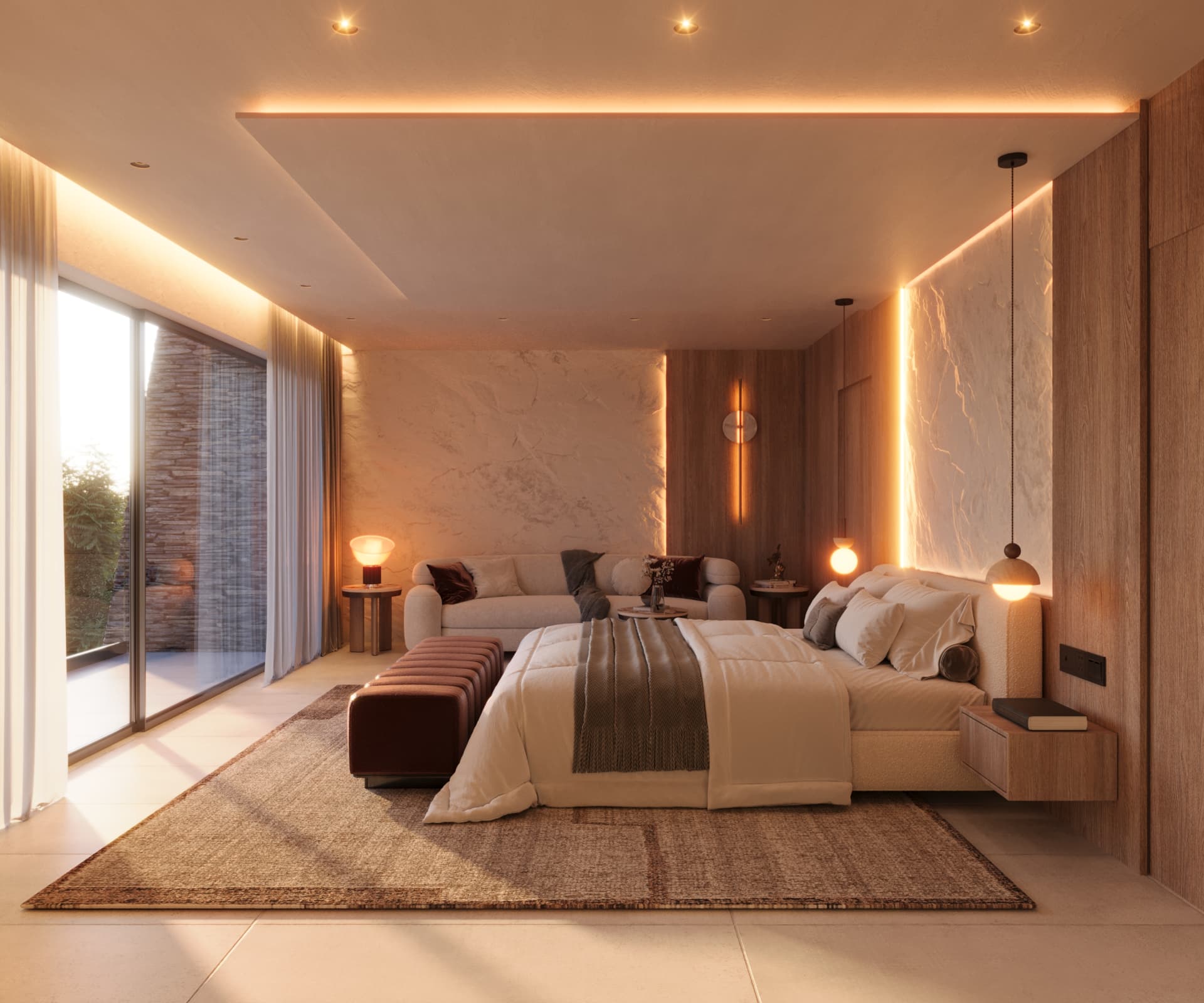 Guest suite — warm minimalism