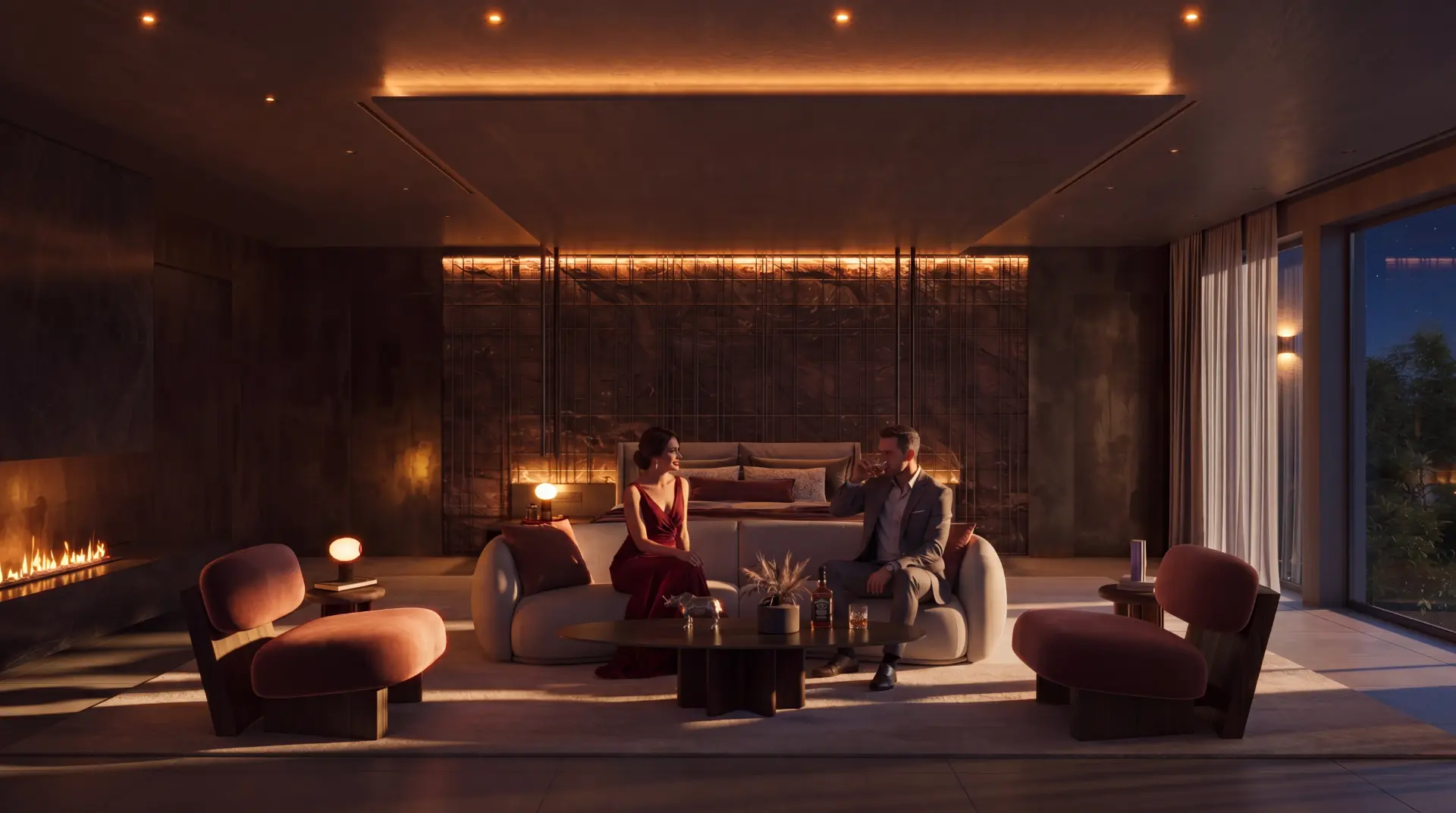 Ember lounge — firelight