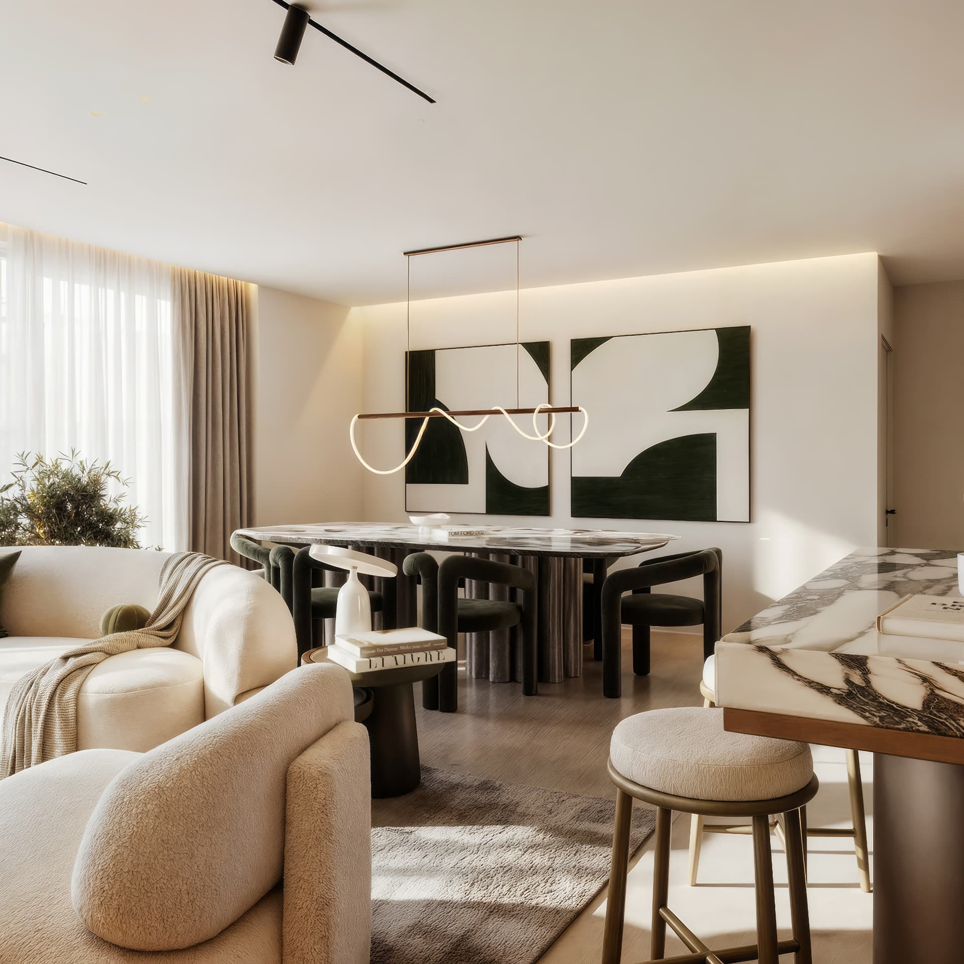 Dining — monolithic stone table