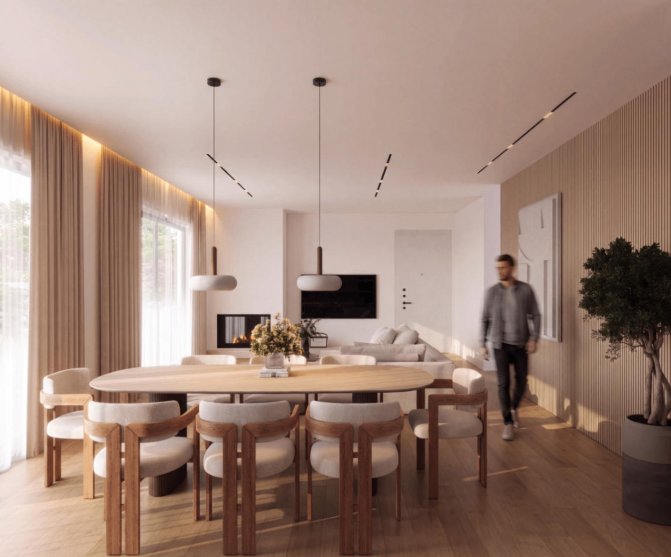 Interior — dining & living area