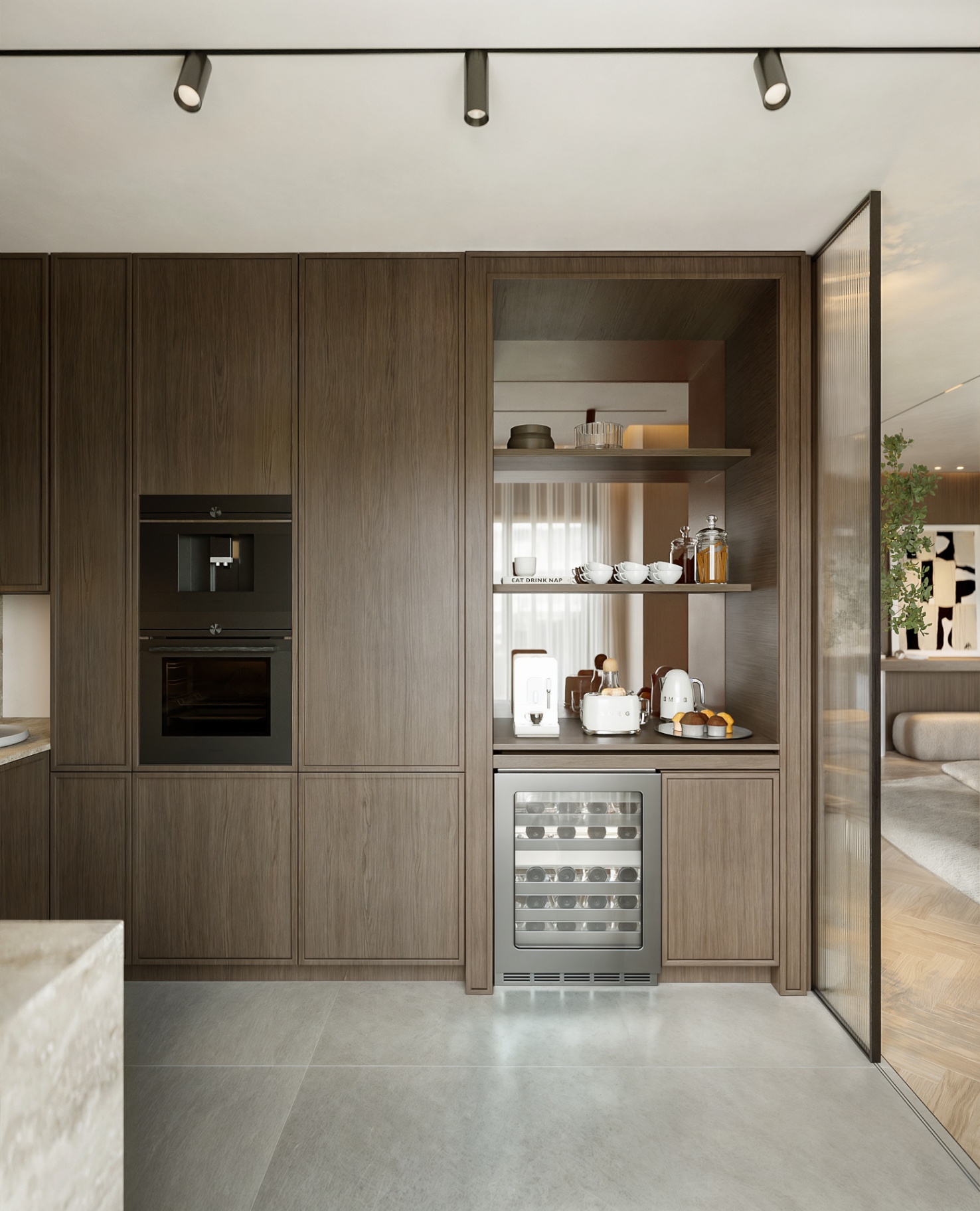 Kitchen — tall units & coffee nook
