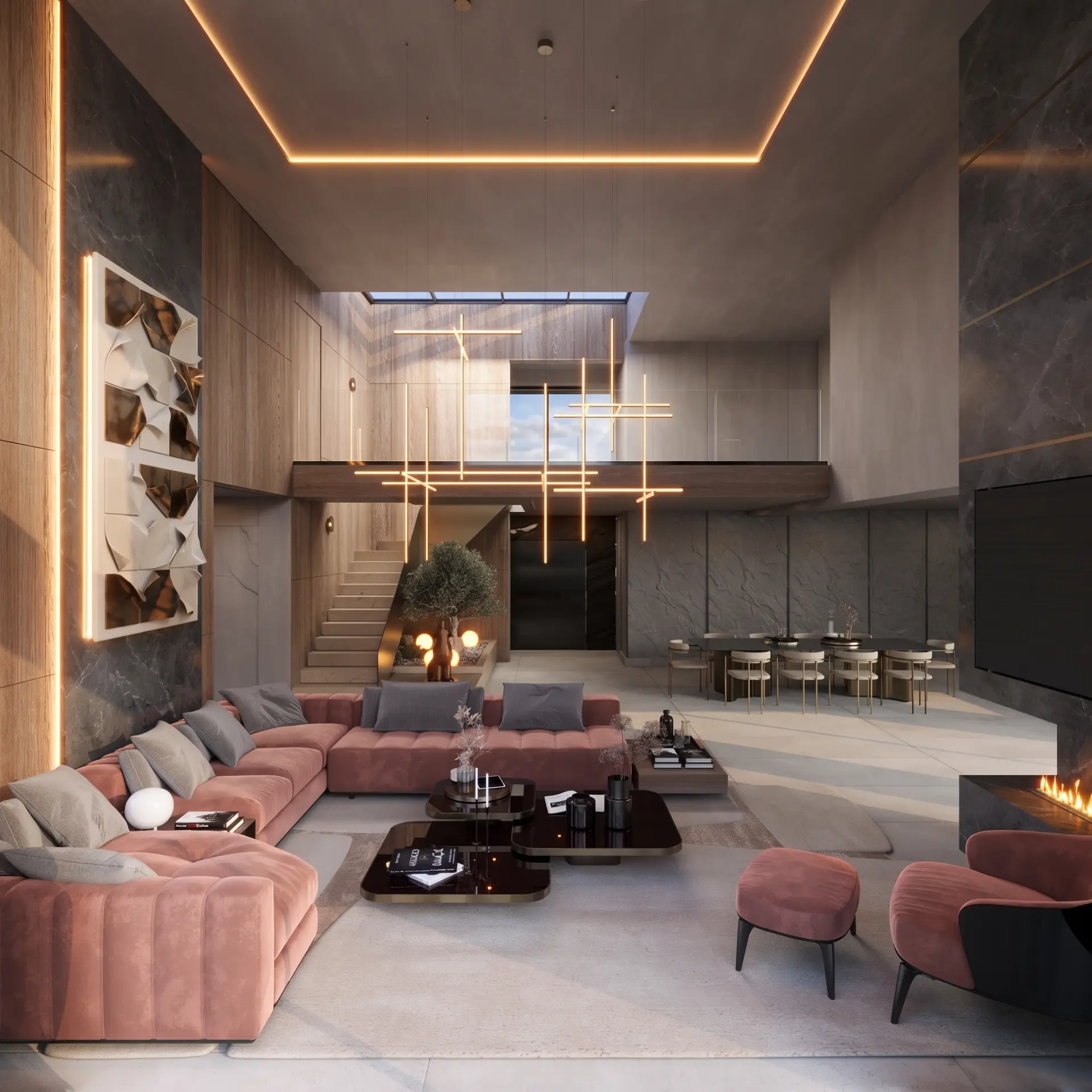 Double-height living volume