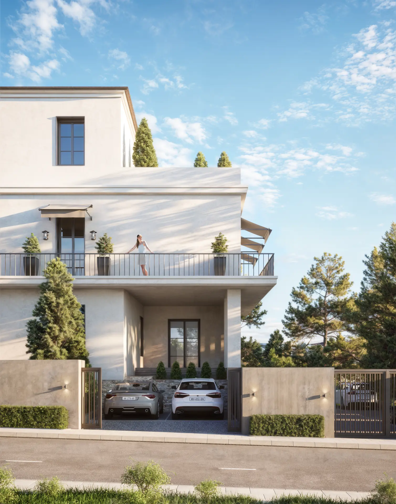Exterior — garden elevation in daylight